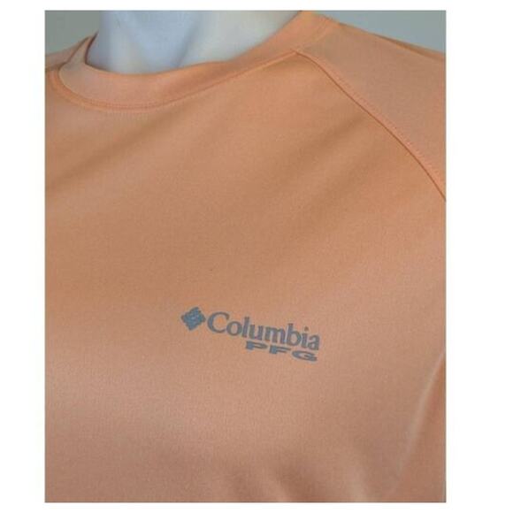 Columbia PFG Womens Fishing Shirt Large Peach Long Sleeve Performance Peach UPF - Picture 7 of 12